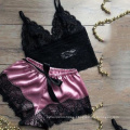 Hot sale 2021 new high-quality bedroom sexy lingerie wrapped chest lace shorts two-piece sexy pajamas sets women comfortable